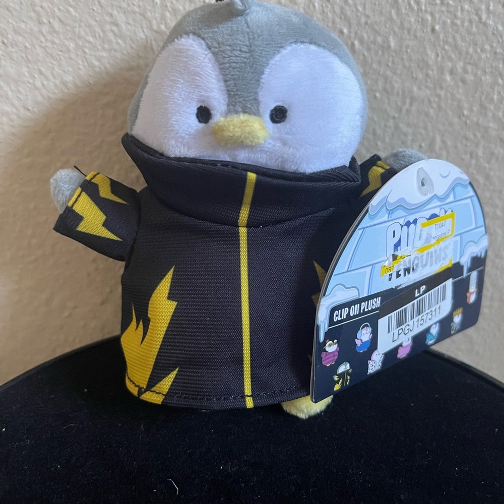 Penguin Clip-On Plush with Lightning Design